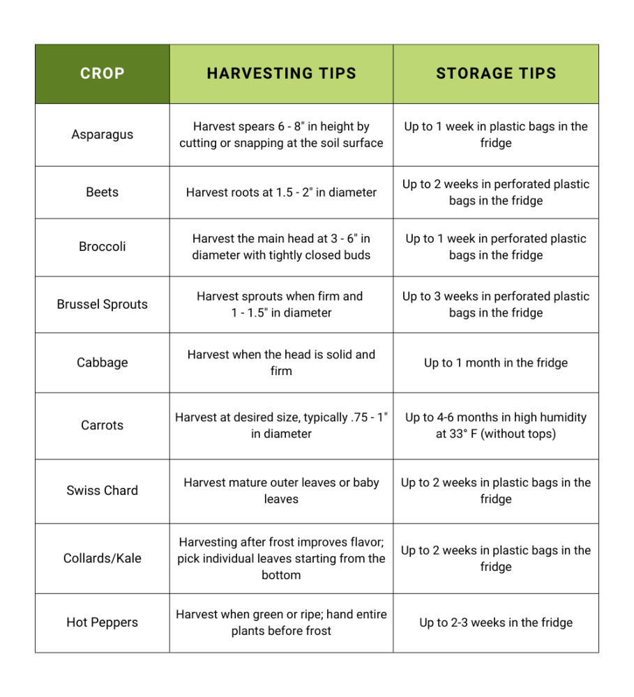 Harvesting Tips